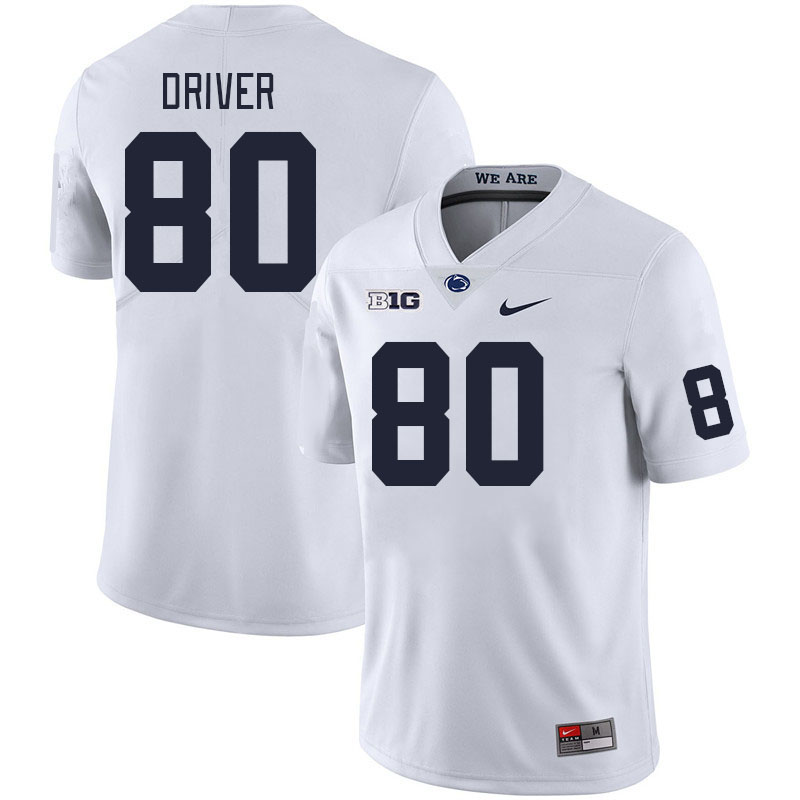 Men #80 Cristian Driver Penn State Nittany Lions College Football Jerseys Stitched Sale-White